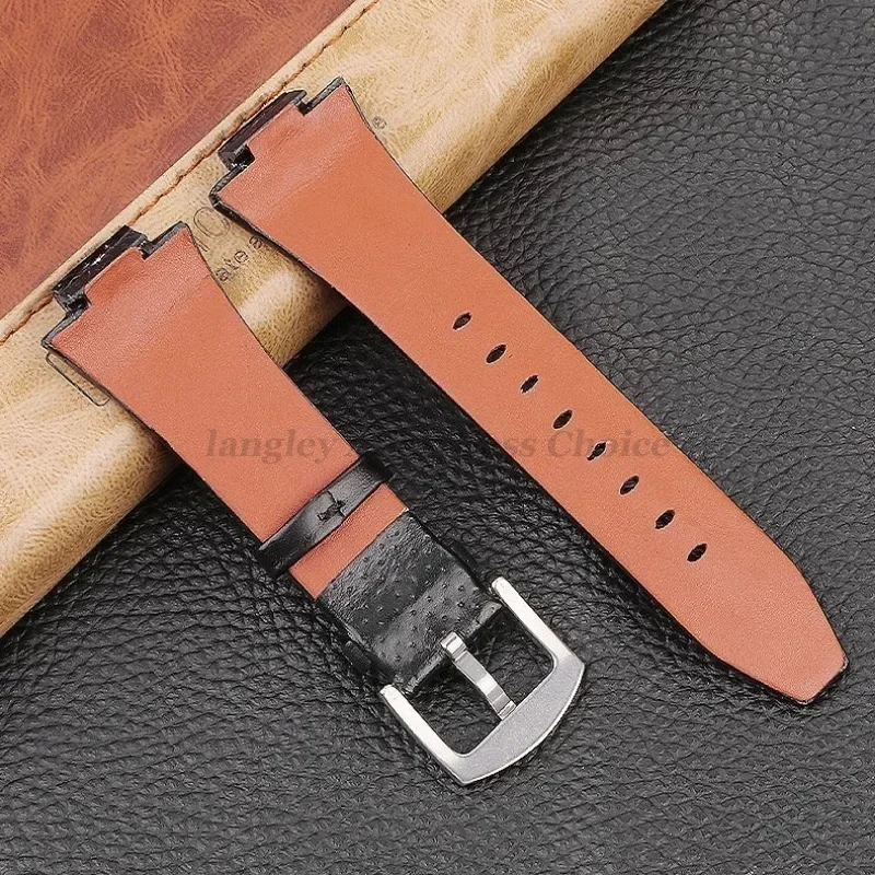 Ремешки из натуральной кожи для Seiko sportura SNL029P2 SNL021P1 SNA595P2 SNL017P1, ремешок для часов 15X27 мм, водонепроницаемый спортивный браслет