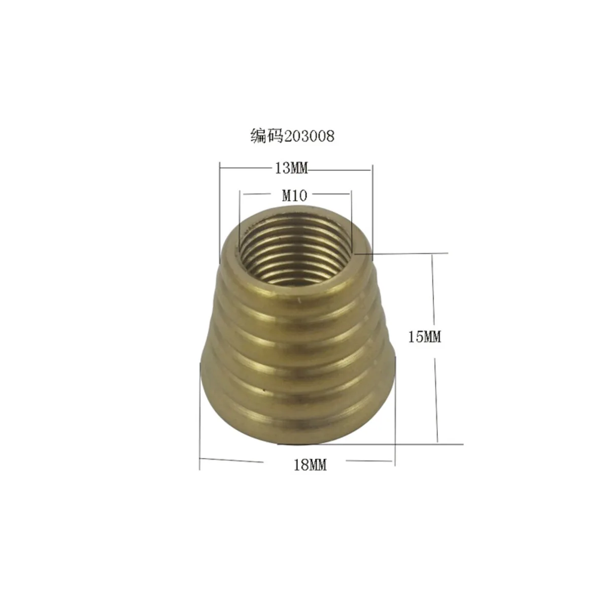 

Copper Cone M10 Connector Decorative Lighting Accessories Lamp Assembly Accessories Cone Pipe Joint Table Lamp Accessories