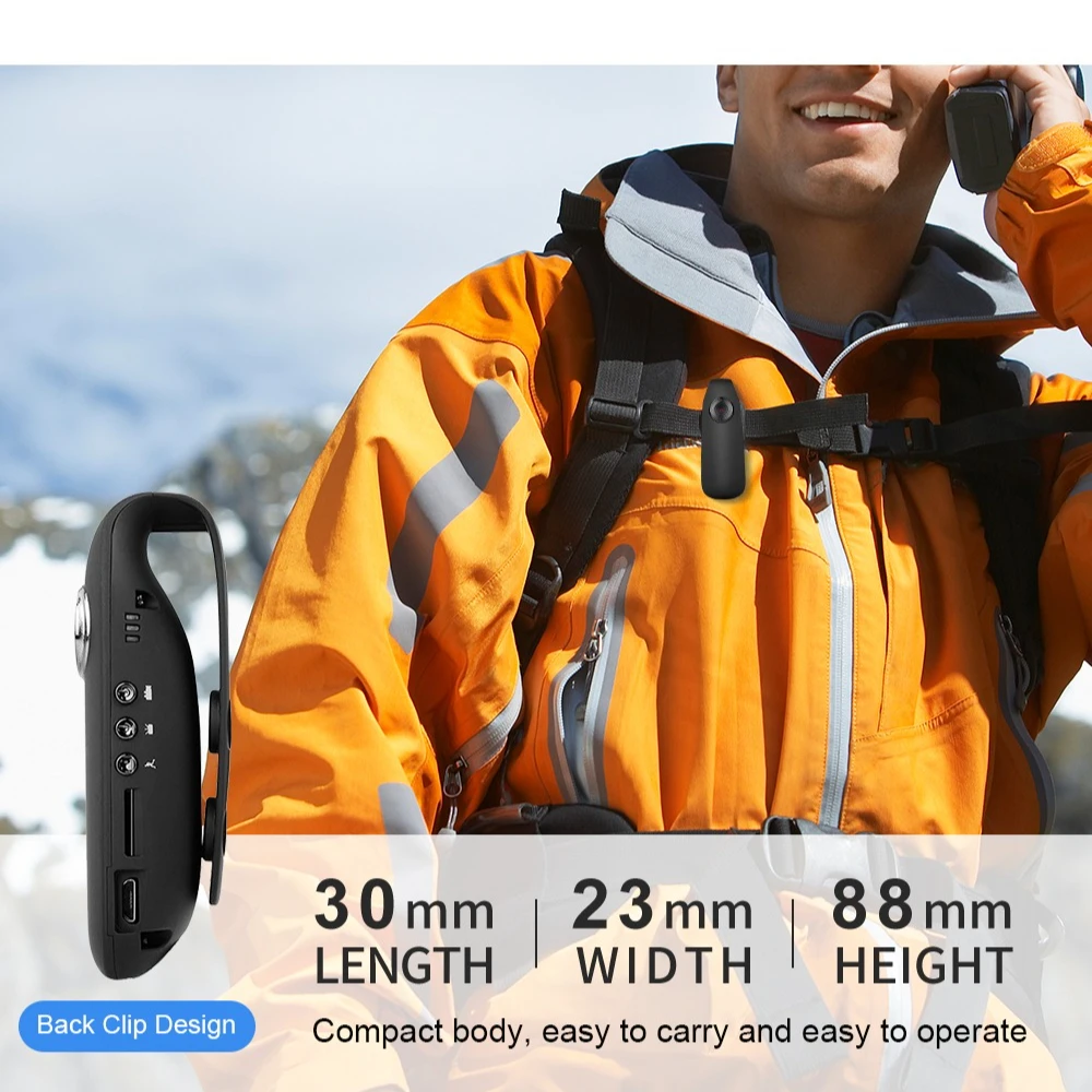 

Спортивный видеорегистратор HD Мини-камера 1080P Портативный цифровой видеорегистратор Корпусная камера Полицейская видеокамера Обнаружение движения Велосипедная камера