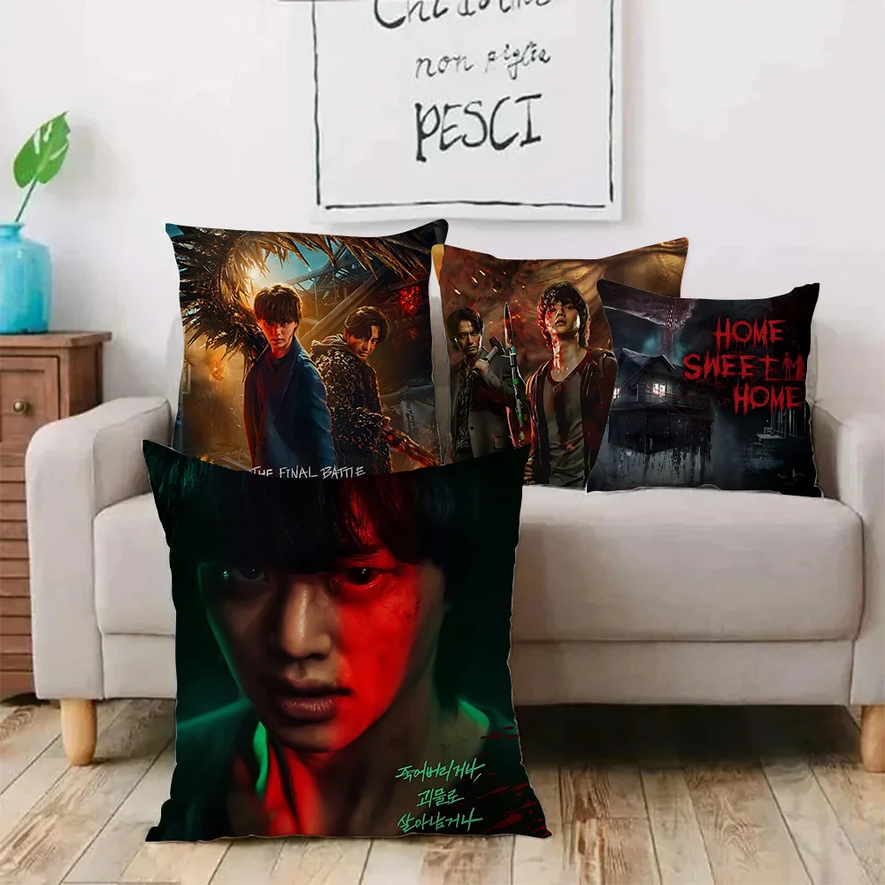 S-Sweet H-Home Hot TV Series Pillow Covers Cartoon Sofa Decorative Home Double-sided Printing Short Plush Cute Cushion Cover