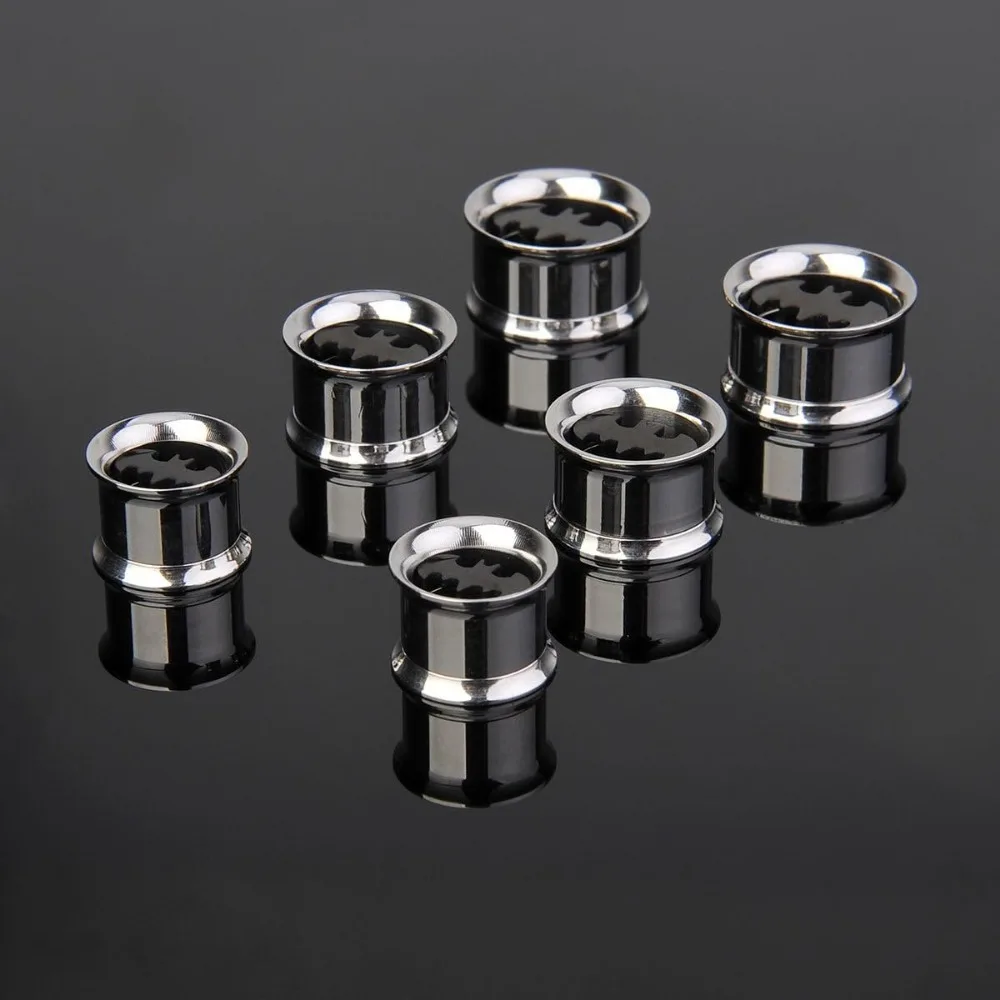 2 Paar hochwertige 316L Edelstahl Schraub-Ohrstecker, Tunnel-Plugs/Channel Double Horn Expander Piercing-Schmuck 2g-5/8 Zoll – Detail 3