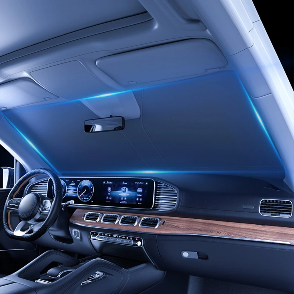 

Козырек на переднее окно, складной чехол на лобовое стекло, антиинфракрасный солнцезащитный крем на переднее окно, УФ-светоотражающий, с серебряным покрытием для авто внедорожника, грузовика