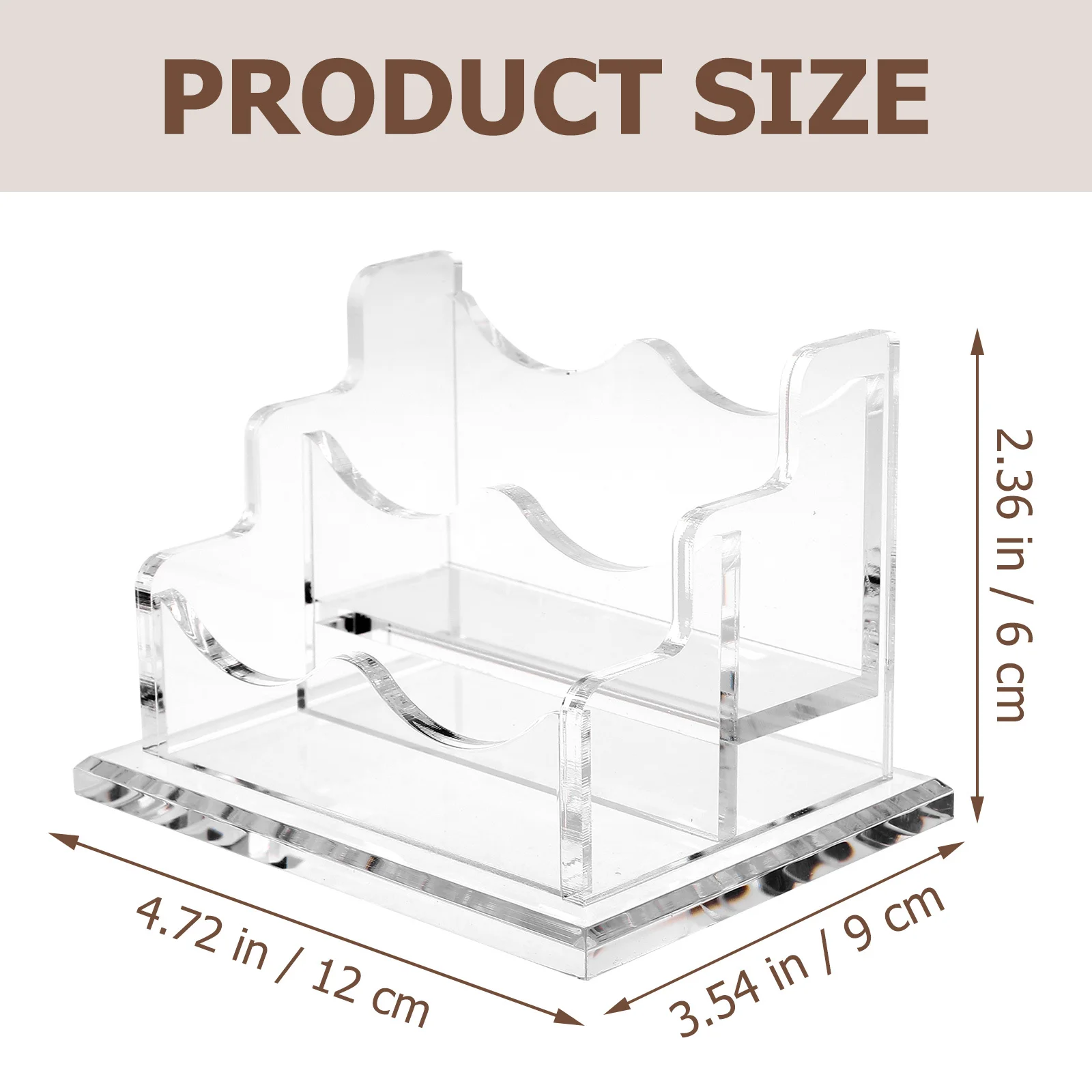 حامل عرض بطاقات العمل من الأكريليك الشفاف، تصميم آمن ذو سعة كبيرة، منظم سطح المكتب الأنيق، قاعدة مكتبية غير قابلة للانزلاق