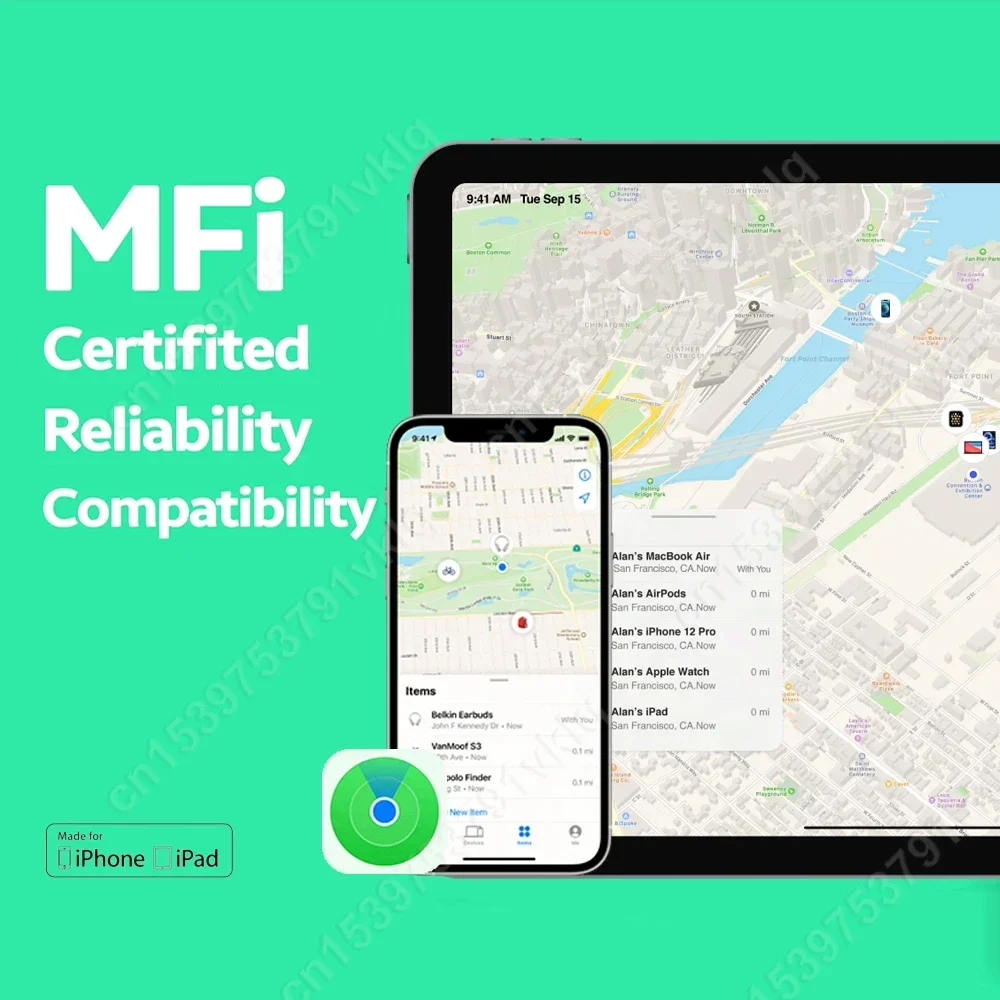 Умная трековая карта с беспроводной зарядкой работает с Apple Find My Wallet Tracker Phone Finder Ультратонкий мини-локатор с устройством слежения