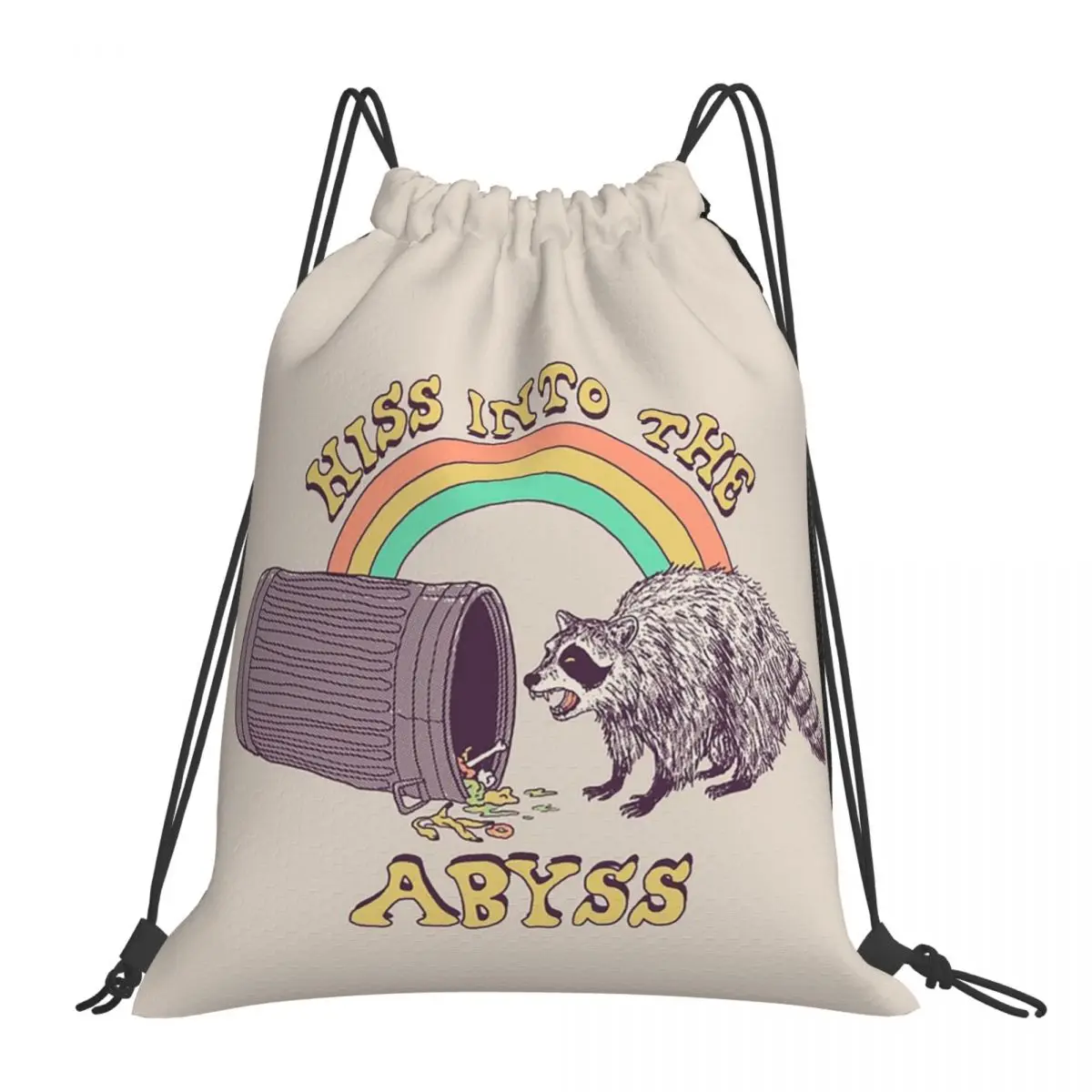 Hiss Into The Abyss バックパックカジュアルポータ​​ブル巾着バッグスポーツバッグブックバッグ男性女性学校