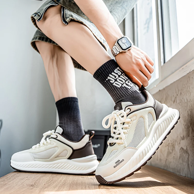Men's Breathable Running Shoes 2026 New Style Hollow out Mesh Casual Versatile Youth Heightening Sports Trendy Footwear - view 5