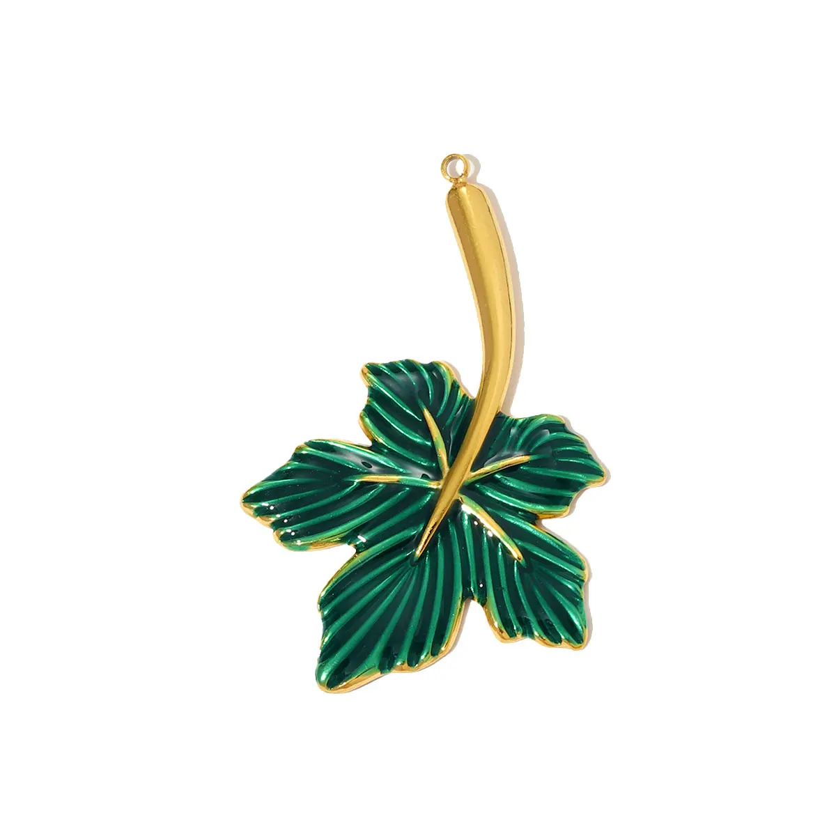 

3Pcs/Lot Stainless Steel Big Size Charms Enamel Leaf Flower Pendants For Making Fashion Jewelry Accessory Wholesale