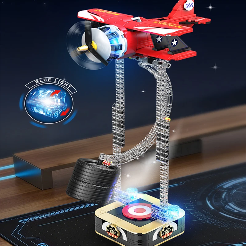 

Новый 96233 460 шт. MOC технический гравитационный качели самолет строительные блоки гладиатор биплан кирпичи модель игрушки для мальчиков подарок на день рождения