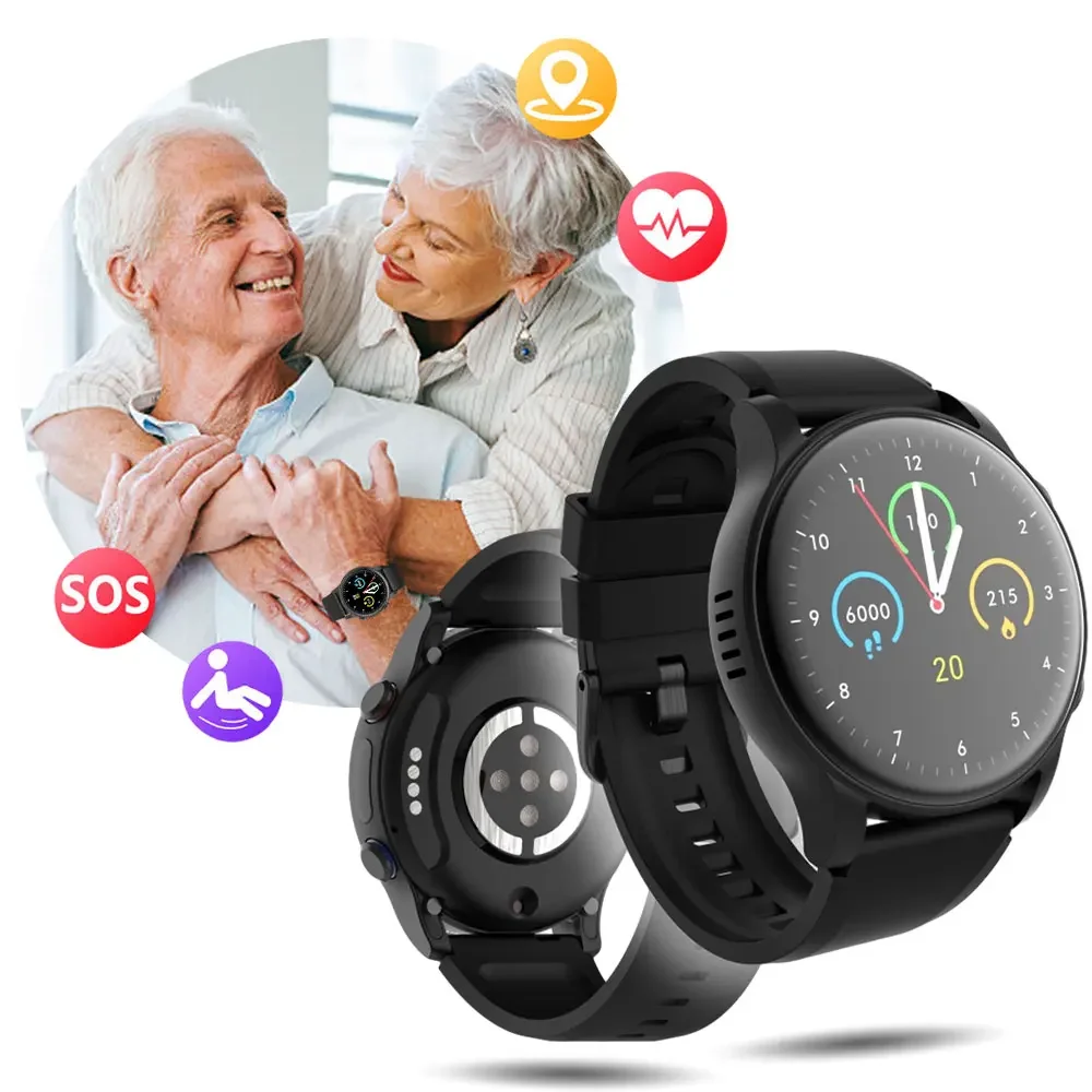 2024 4G Elderly SmartWatch For VL08S Fall Detection Alarm SOS Call  GPS WIFI smart watch with sim card