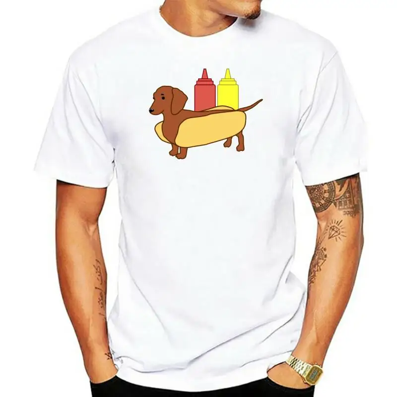 Weenie Dog Brown Dachshund DOG T-shirt Vintage Style Tee Organic Cotton S-6XL Big Size Camiseta