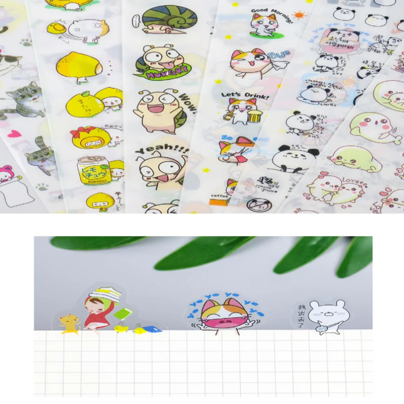 6PCS DIY Stickers, Cartoon Cute Handbook Student Stationery Stickers Children's  Small Pattern  Journal Stickers