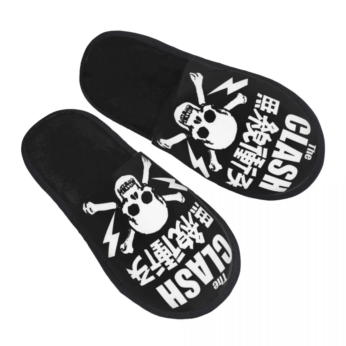 Het Clash Bolt Logo Mannen Vrouwen Harige Slippers Mode Pantoufle Homme Thuis Slippers