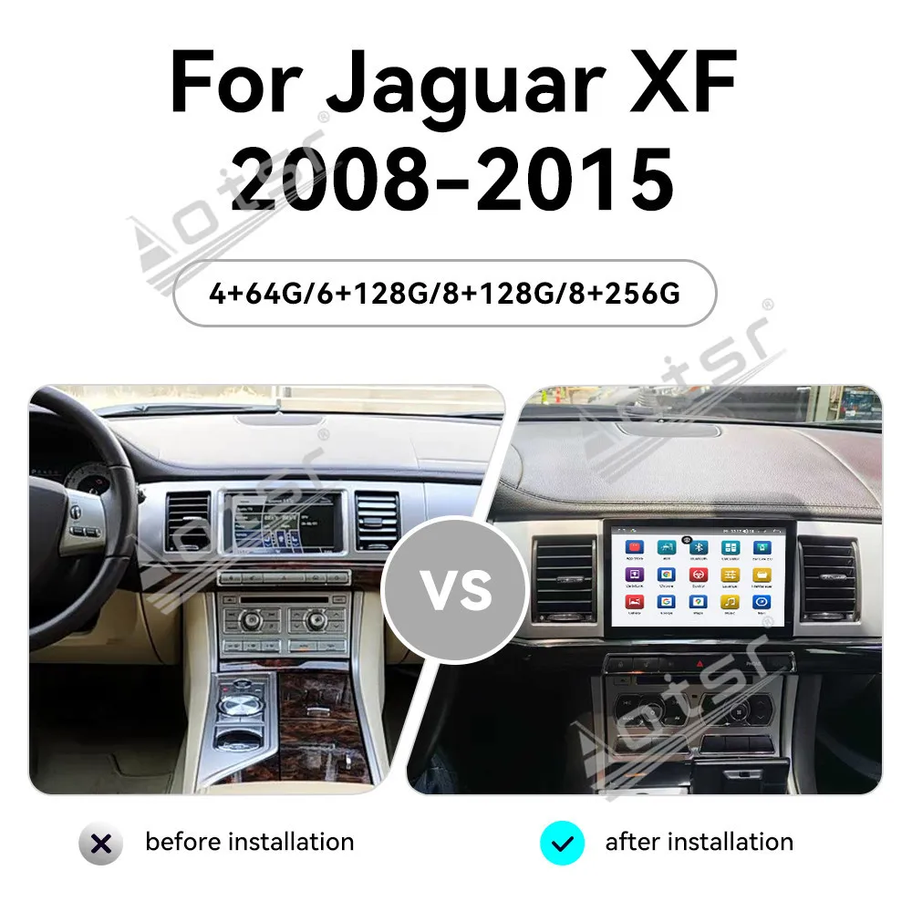 For Jaguar XF 2008-2015 Android Multimedia Car Radio With BT 5.0 Wifi Carplay GPS Navi Mirror Link Smart HD Screen IPS Head Unit
