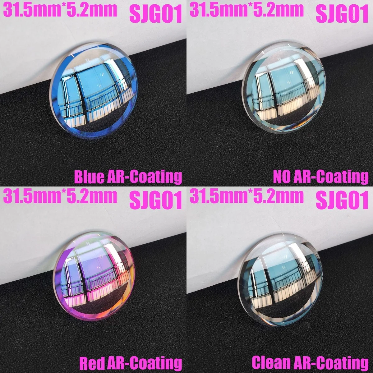 31.5*5.2mm Sapphire Crystals Double Dome Big Chamfer Blue/Red AR Coating Watch Glass Fits SKX007 SKX175 SRPD55K1 SRPD65K1