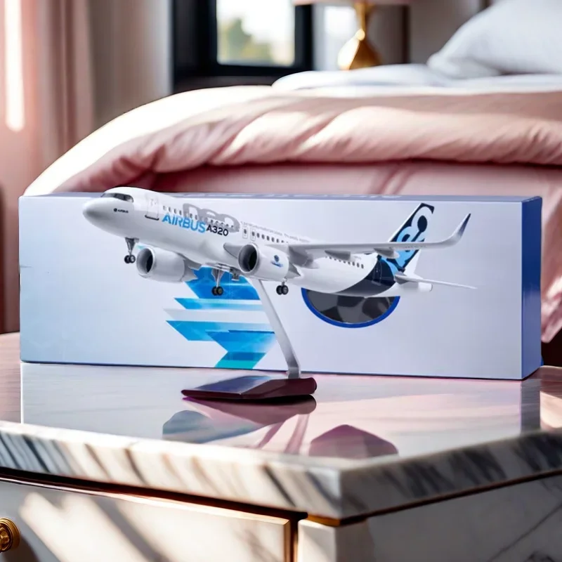 New 47CM 1/80 Airplane 320NEO A320 NEO Air Airlines Model Toy Light & Wheel Landing Gear Diecast Resin Plane Model kids toys