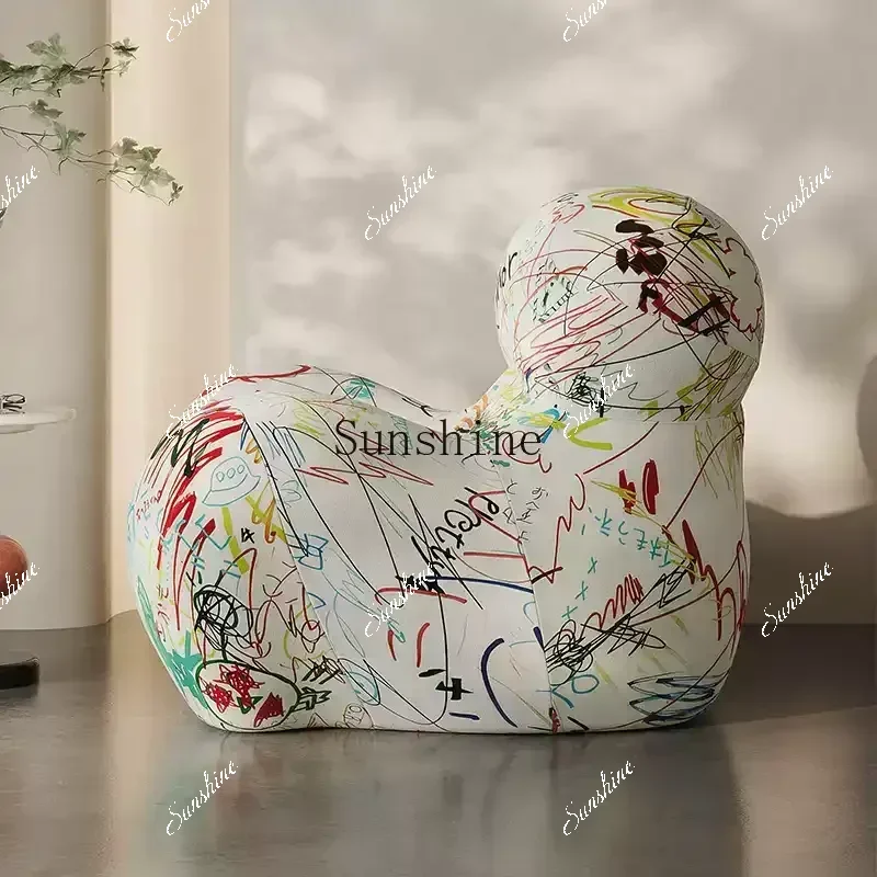 

Mom's Embrace Lazy Sofa Living Room Balcony Graffiti Leisure Chair Light Luxury BedroomYY