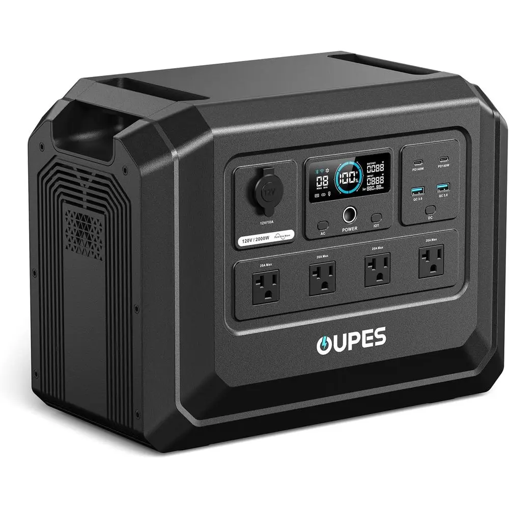 

Mega 1 Lite Portable Power Station 1024Wh, 2000W AC Outlets (4500W Peak), LiePO4 Battery r Generator, 0-100% AC Charge in 46 Min