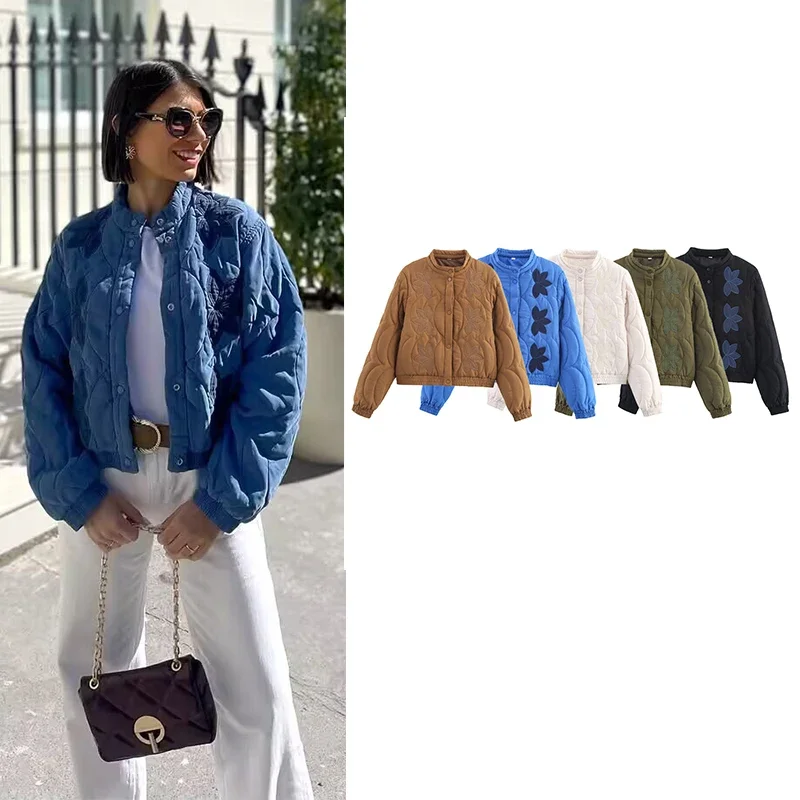 

2025 New Embroidered Jackets Autumn Women's Fashion Street Warm Autumn Coats Women's Elegant Chic Joker Travel Outerwear Coats