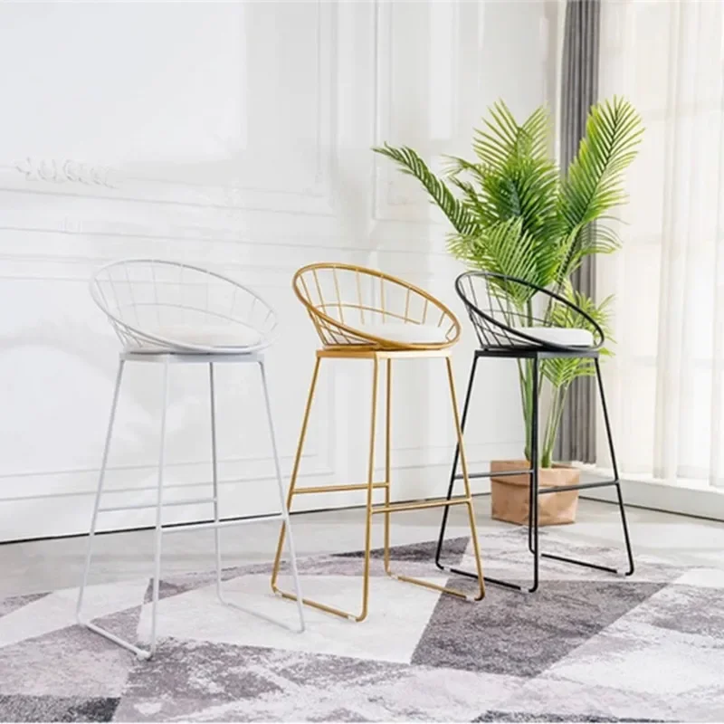 Simple High Chair Simple Wrought Iron Bar Stools Gold Stool Modern Chairs Dining Chair Nordic Leisure Bar Table Chairs