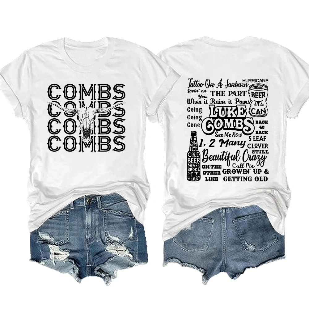 Luke Combs Country Music Short Sleeve T-Shirt Men/Women Fans Gift Tee High Quality Cotton Fashionable Shirts