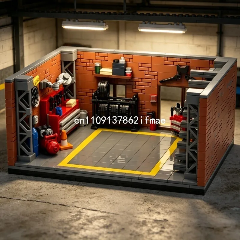 797 Piezas Speed Champions Garaje Modular MOC, Modelo de Tienda Creativa, Rompecabezas Personalizado, Bloques de Construcción DIY, Juguete, Regalo de Cumpleaños