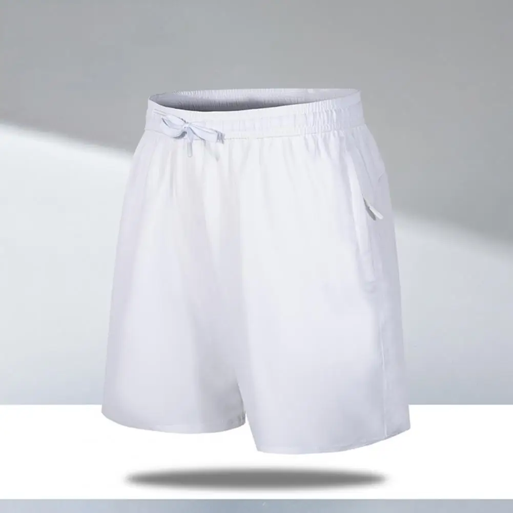 Sports Shorts Men Quick-Drying Fitness Solid Color Lace-up Thin Pockets Beach Shorts Summer Korean Style Jogging Short Trousers