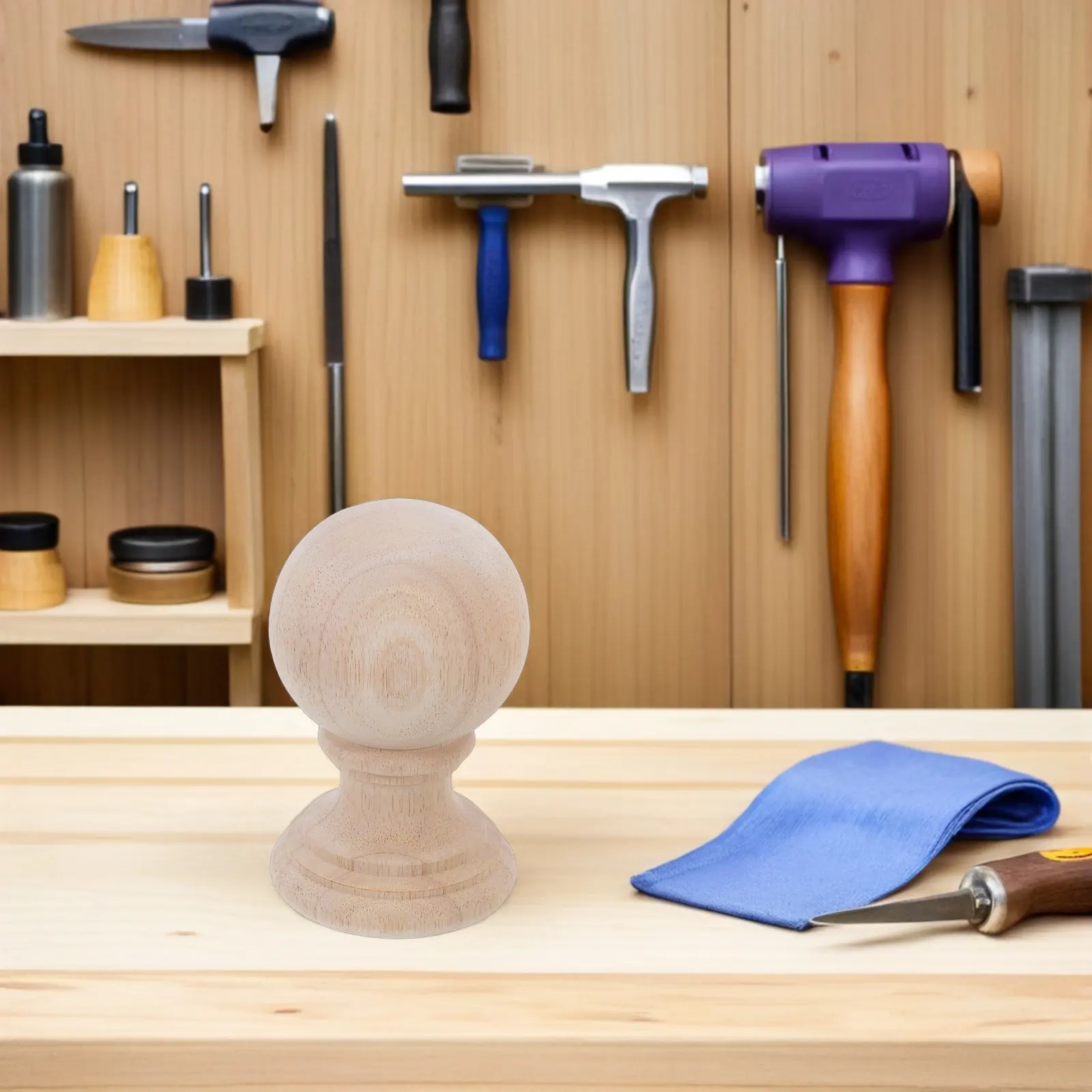 Remate de madera sin terminar tallado para poste, barra de cortina de cama, barandilla de escalera, decoración para manualidades DIY del hogar