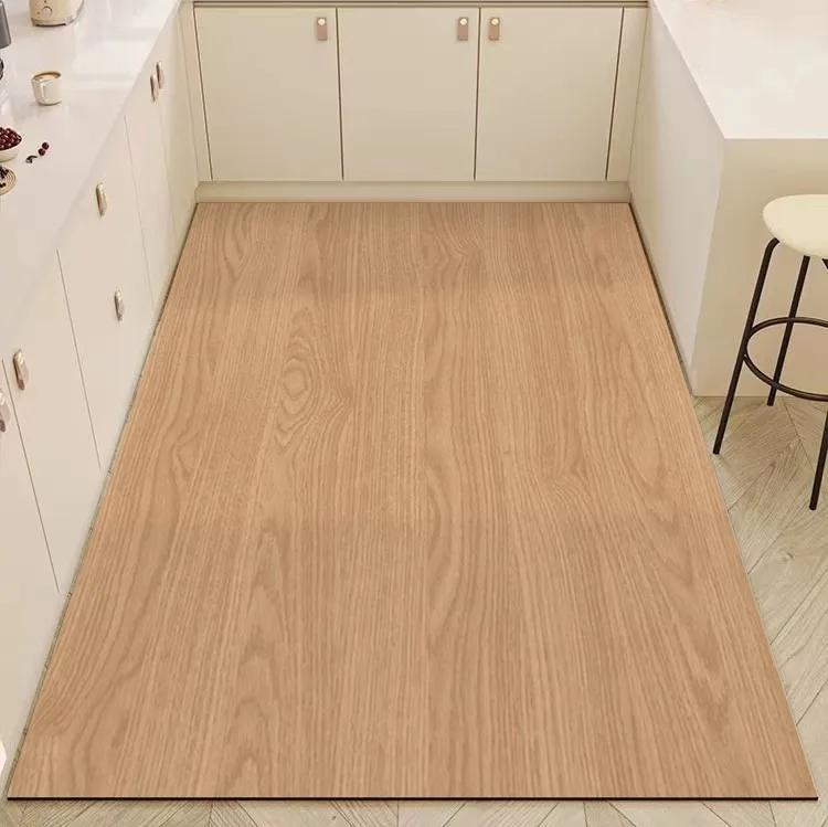 

Kitchen Floor Mats Non-slip Waterproof Oil-proof Carpet PVC Leather Large Size Rug Imitation Wood Grain Foot Mats Alfombra 주방 카펫