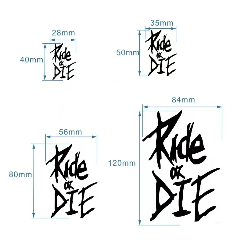 1PC/set Bike Frame Stickers Ride or Die Top Tube Decals for MTB Bicycle Decorative Frame Bike Auto Motorcycle Accessories