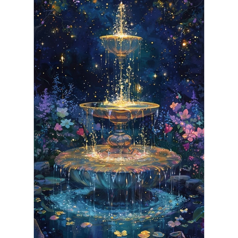 

500/1000/1200/2000 PCS Jigsaw Puzzles Scenery Magic Fountain Family Activity Relaxing Games for Living Room Home Decor Gift