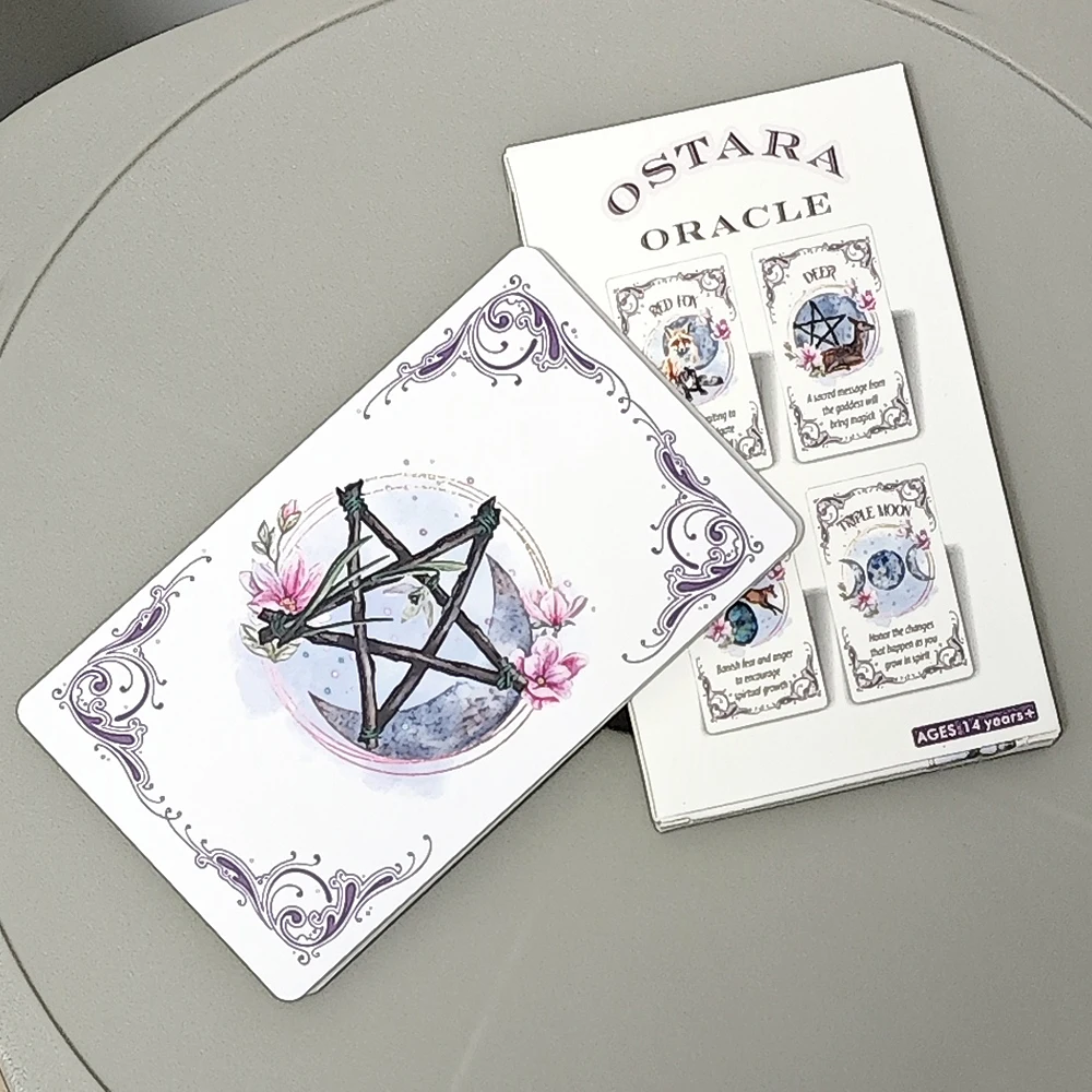 Ostara Oracle Deck 20 ชิ้นการ์ด Oracle, ดาดฟ้าแท่นบูชาสร้างแรงบันดาลใจ 12*7 ซม. เพื่อรับข้อความทาง Ilahi