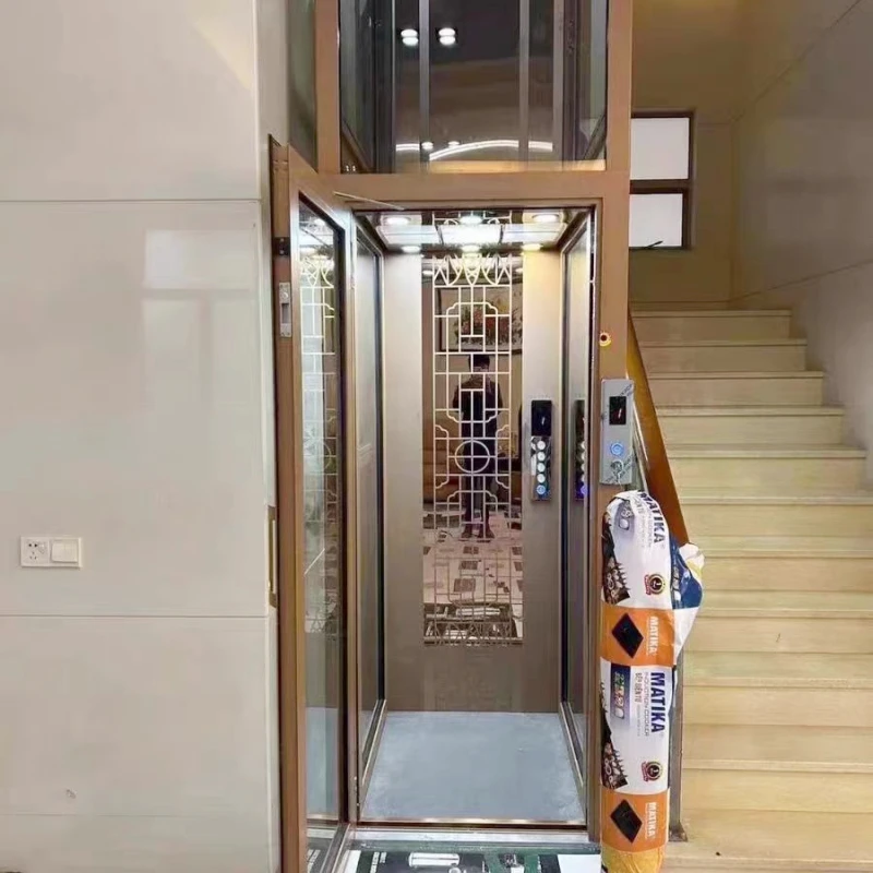 家庭用エレベーター2階、3階、4階対応小型油圧式移動リフト屋内外別荘デュプレックスエレベーター