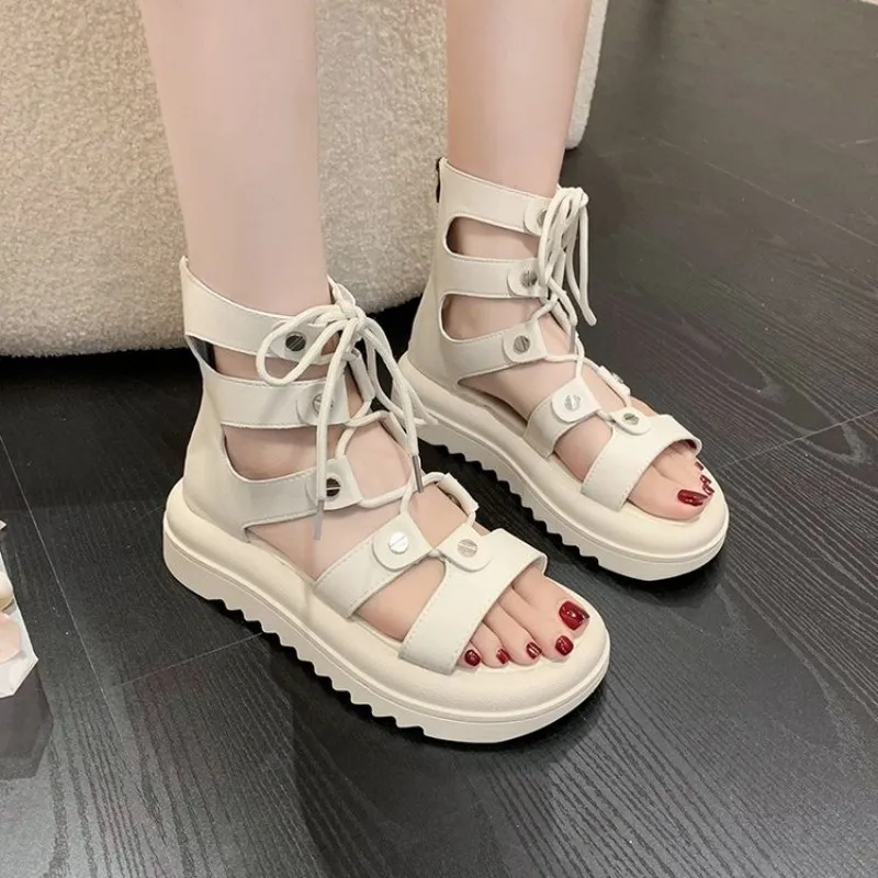 Sandalias Punk Style Women Shoe 2023Summer Personalized Rivet Sandals Trend Platform Sandals Fashion Roman Sandals туфли женские