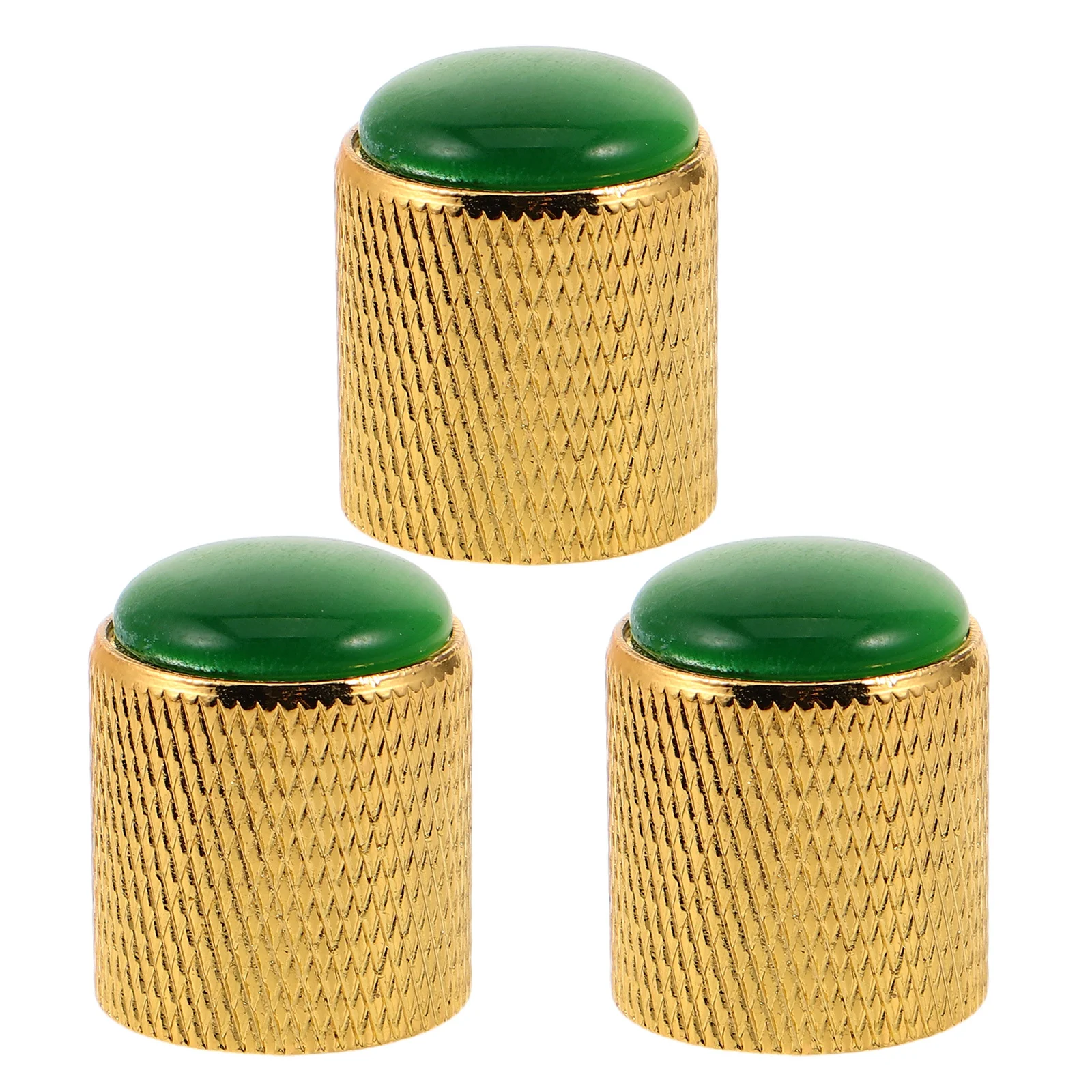 

3Pcs Electric Guitar Knobs Green Cat Eye Metal Potentiometer Volume Tone Rotary Control Caps for Electric Bass Guitar Audio