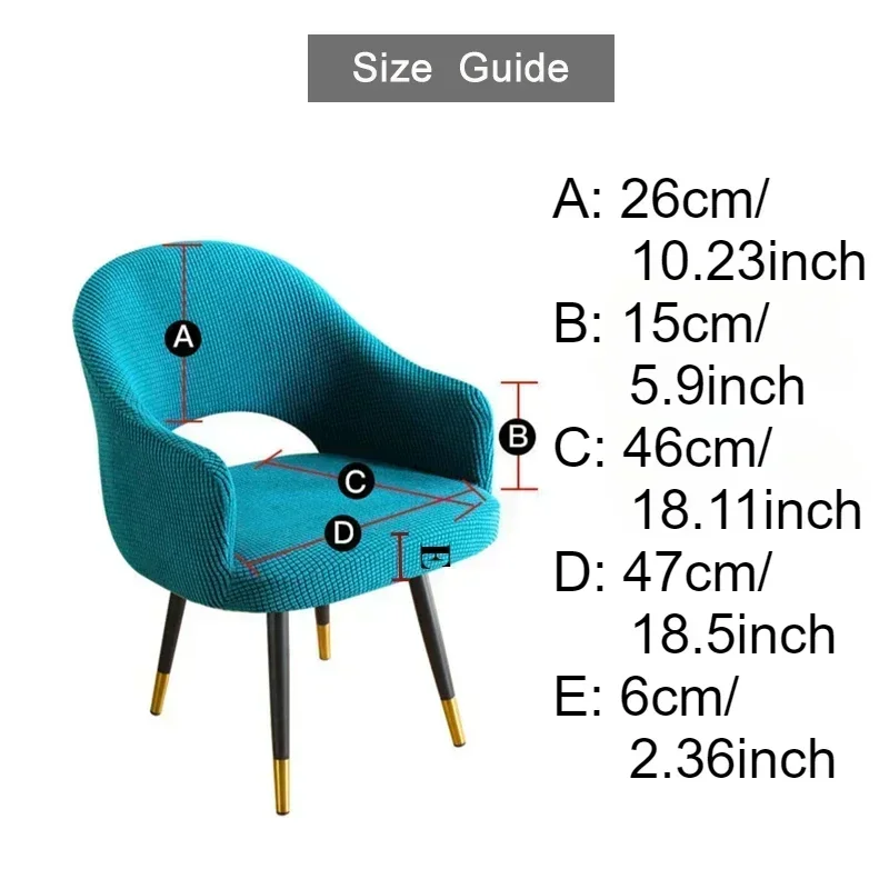 1PC Nordic Curved Chair Cover Jacquard Spandex High Sloping Accent Armchair Covers Dining Room Coffee Bar Make Up Sofa Slipcover