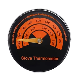 Magnetic Fireplace Fan Stove Thermometer for Log Wood Burner Barbecue Oven Temperature Gauge Meter Tool