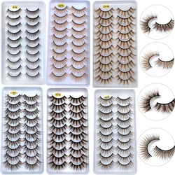 Kekelala10 Pairs Natural Brown Eyelashes 3D Korea Silk Fiber Colored Blond Lashes Makeup Fluffy Cilias Wholesale Supplier