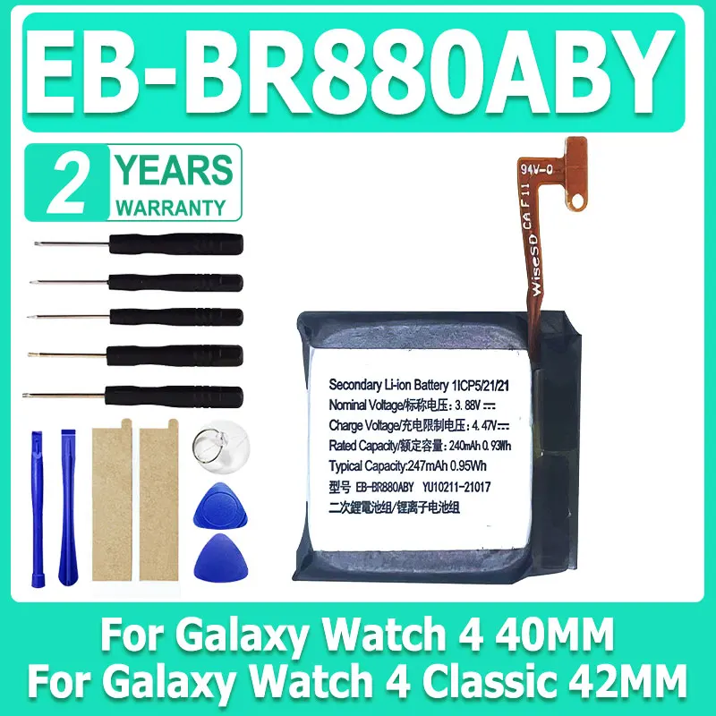 

EB-BR880ABY 240mAh For Samsung Galaxy Watch 4 40MM SM-R860 R860 ,For Galaxy Watch 4 Classic 42MM R880 SM-R880 R885 R885U + Tools