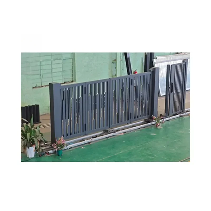 Custom Security Aluminum Bi-fold Electric Cantilever Folding Gate with 3D Modeling Eco-Friendly Powder Coated