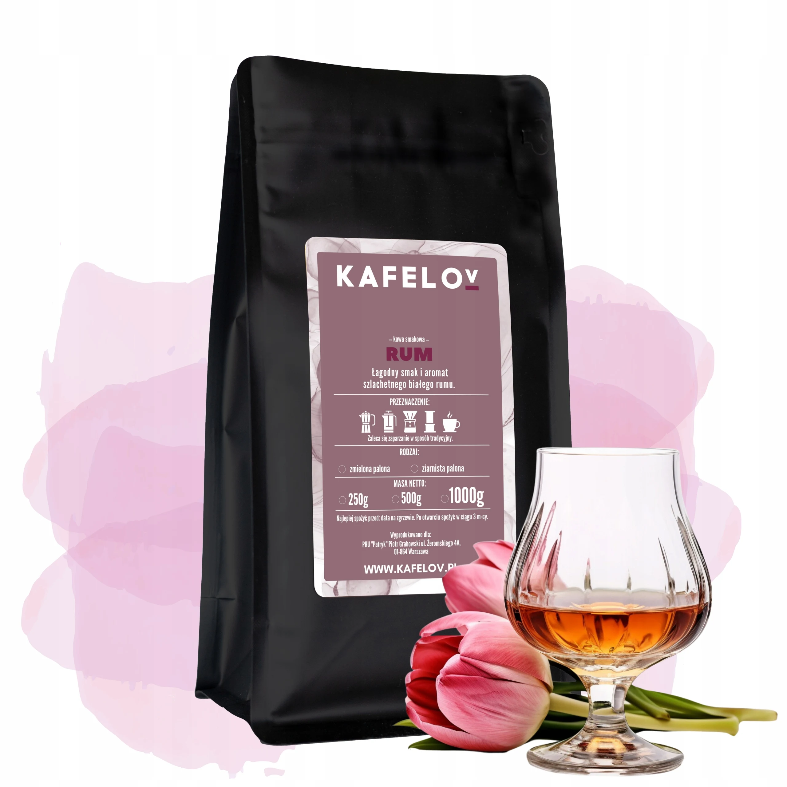 Kawa Kafelov smakowa "RUM" 250g mielona