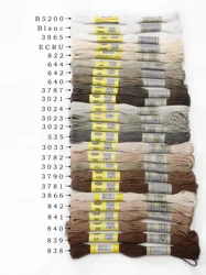 18Th DMC Chart Column Double Mercerized Cotton Embroidery Floss Stranded Cross Stitch Thread 12 Skeins Pack 25 Colors Available