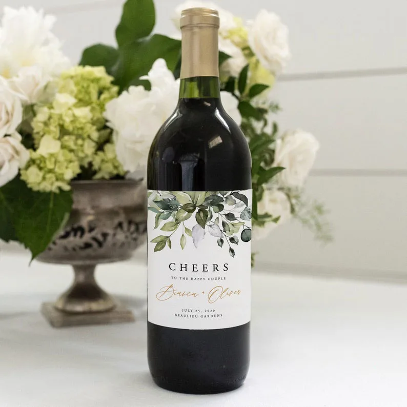 20 Pieces, Customized Personalized, Birthday, Anniversary, Wedding Wine Bottle Labels, Waterproof, In Loving Memory
