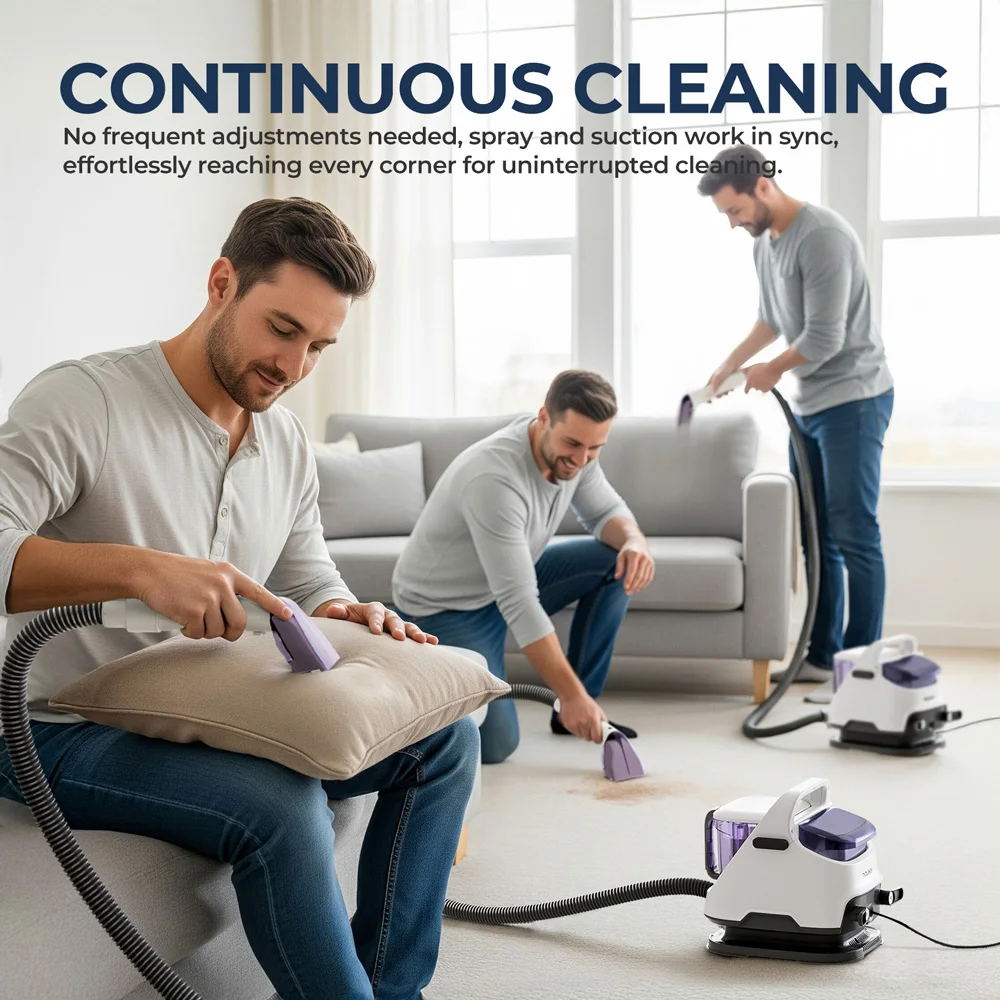 Wielofunkcyjna przenośna myjka do dywanów i tapicerki, głęboko czyszcząca myjka do użytku domowego.