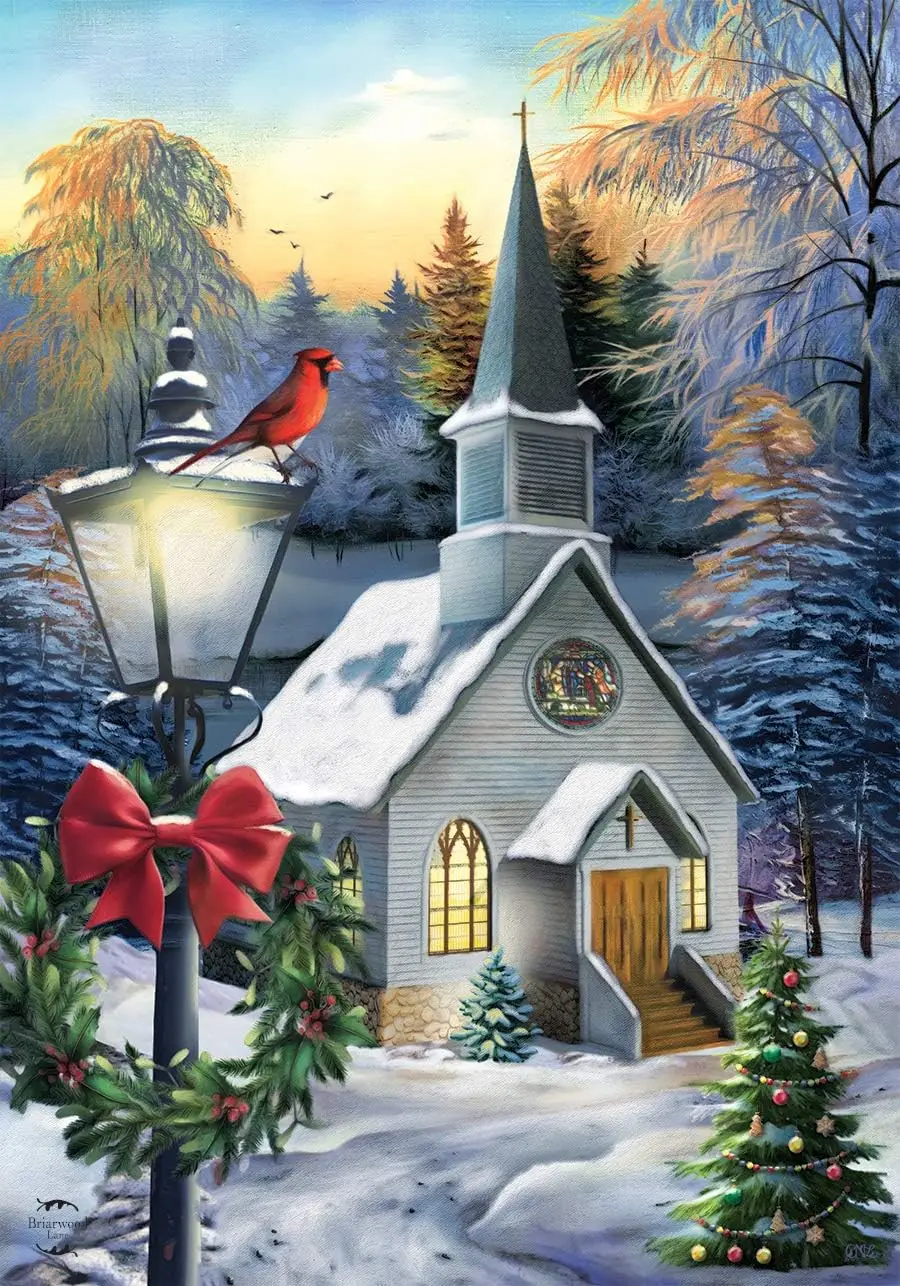 Come All Ye Faithful Winter Garden Flag Church Cardinal 12.5