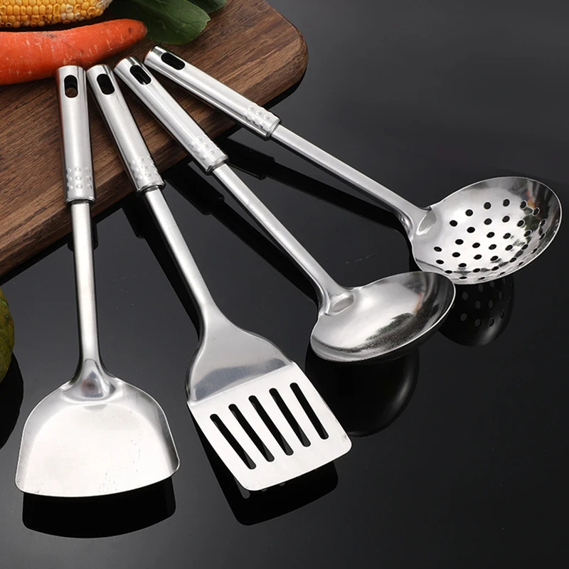 Kitchen Stainless Steel Korean Style Kitchenware Pots Set Cooking Tableware Food Rice Soup Spoon Colander Spatula Accessories