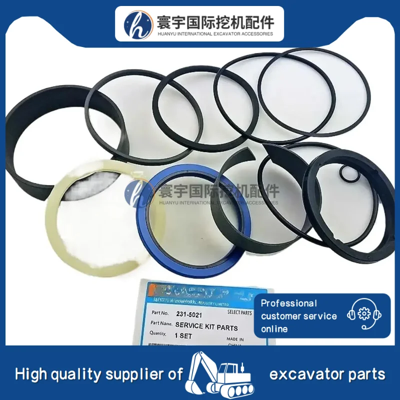 

231-5021 Комплект уплотнений, совместимый с экскаватором-погрузчиком 446D, ремонтным комплектом гидравлического цилиндра 152-1806