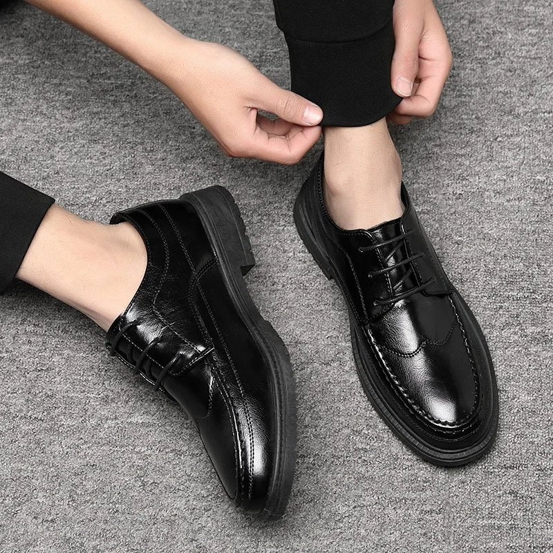 2023 Spring Autumn New Casual Non-slip Leather Shoes Men Business Waterproof Shoe Male Comfortable All-match Men Leather Shoes