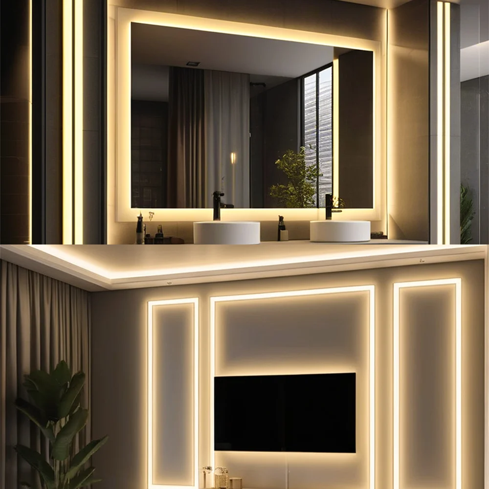 1PC 5V USB interface warm white light strip, uniform and soft brightness, suitable for mirror backlighting, cabinet, etc.