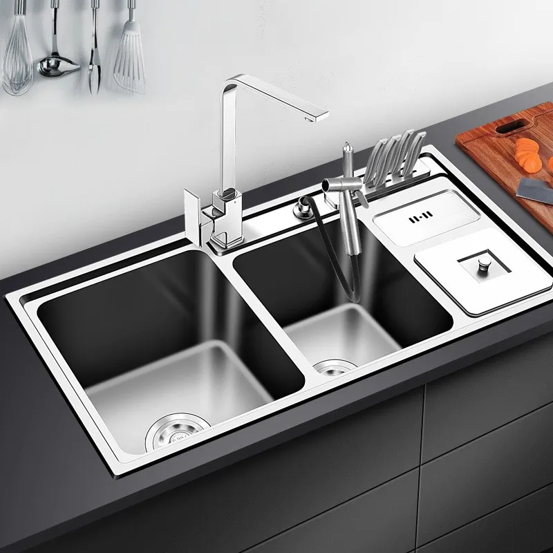 Kitchen single bowl sink splash board kitchen handmade bowl sink
