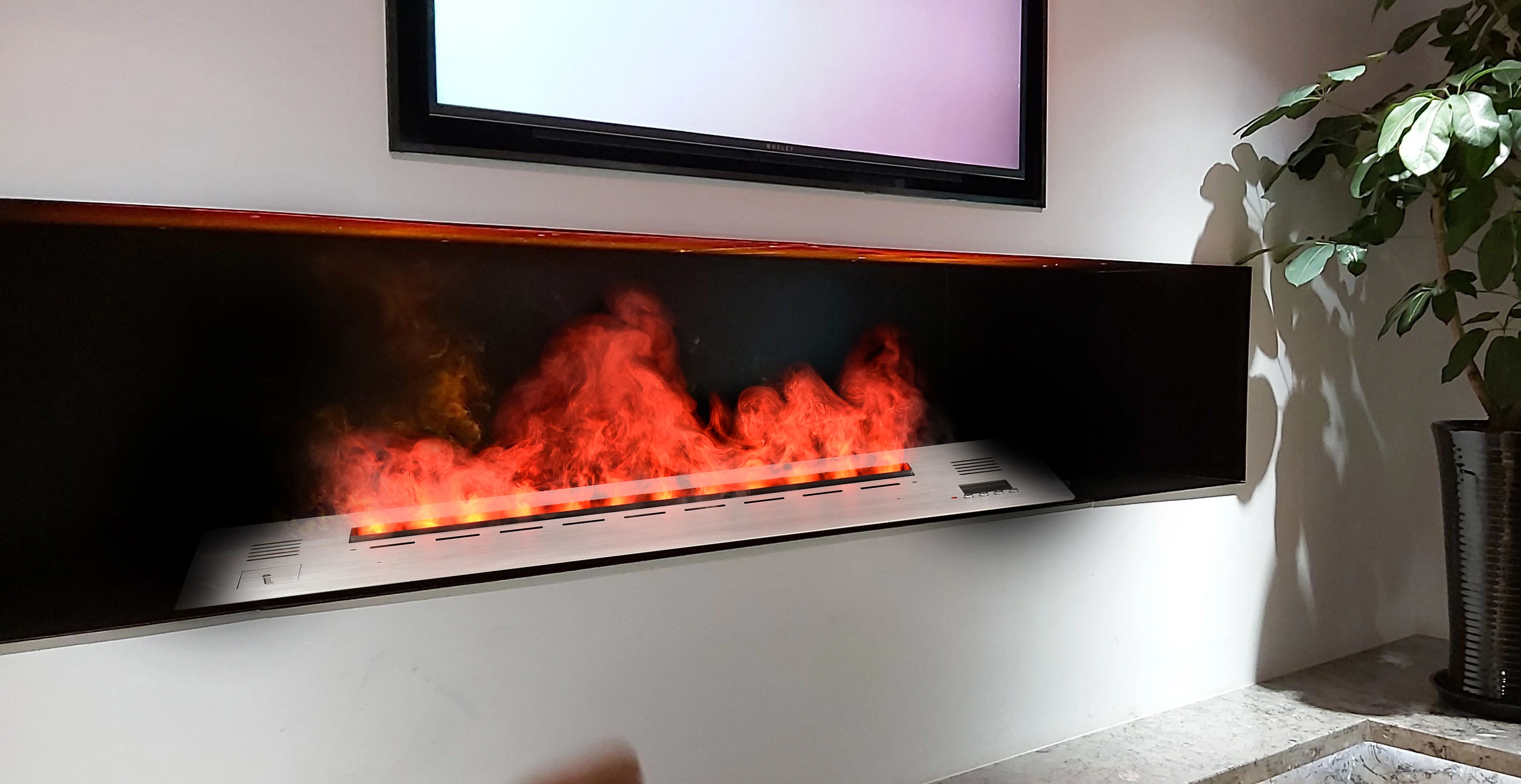Long High Quality Water vapor Steam Electric Fireplace 3D Atomization Fire Place